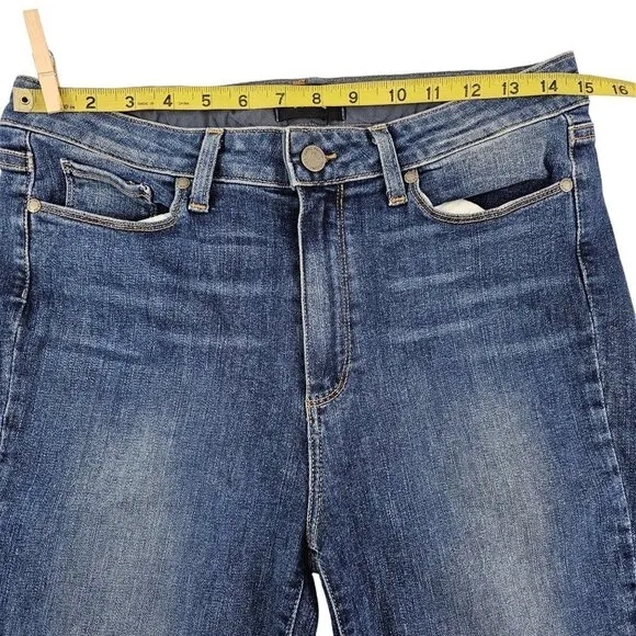 Paige Hoxton Ultra Skinny Women’s Distressed Ripped Mid Rise Blue Jeans Size 30