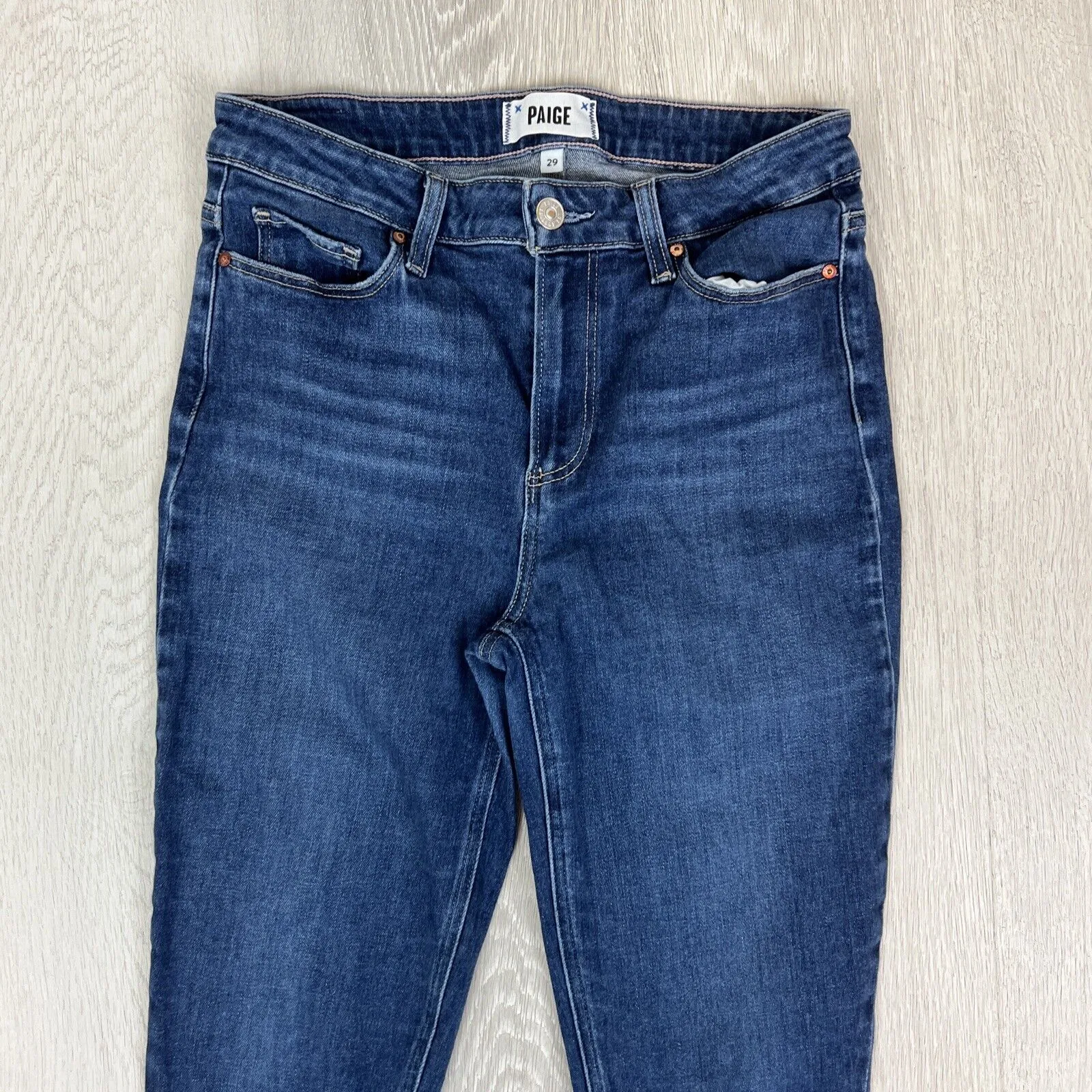 Paige Womens Hoxton Ankle Blue Denim Skinny Jeans Size 29