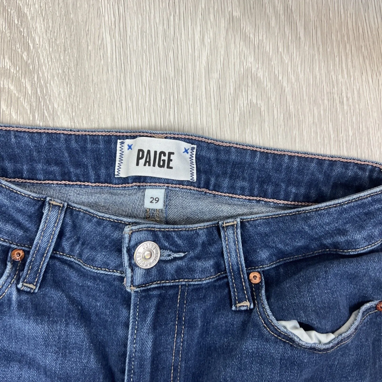 Paige Womens Hoxton Ankle Blue Denim Skinny Jeans Size 29