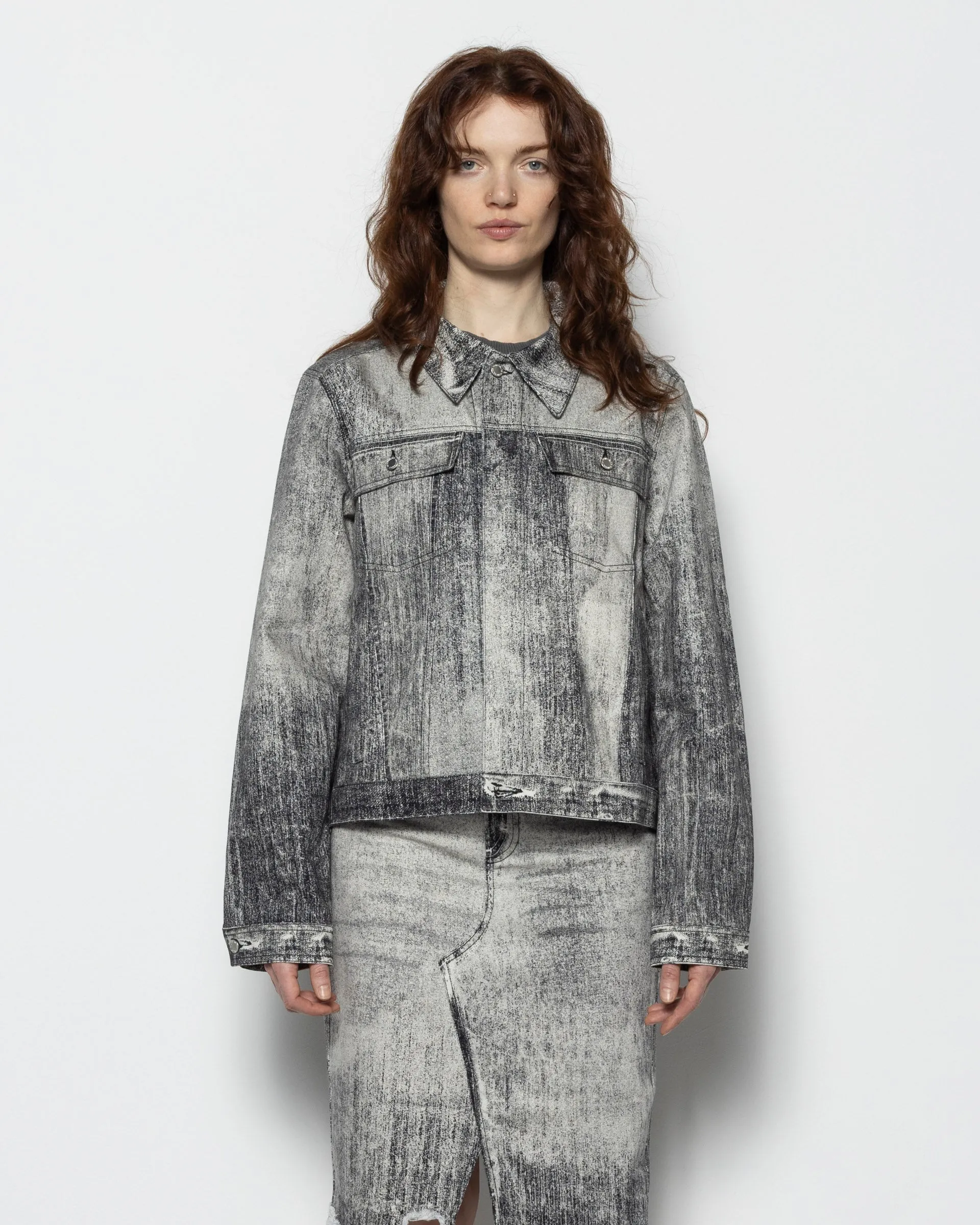 Paint Denim Jacket in Faded Black