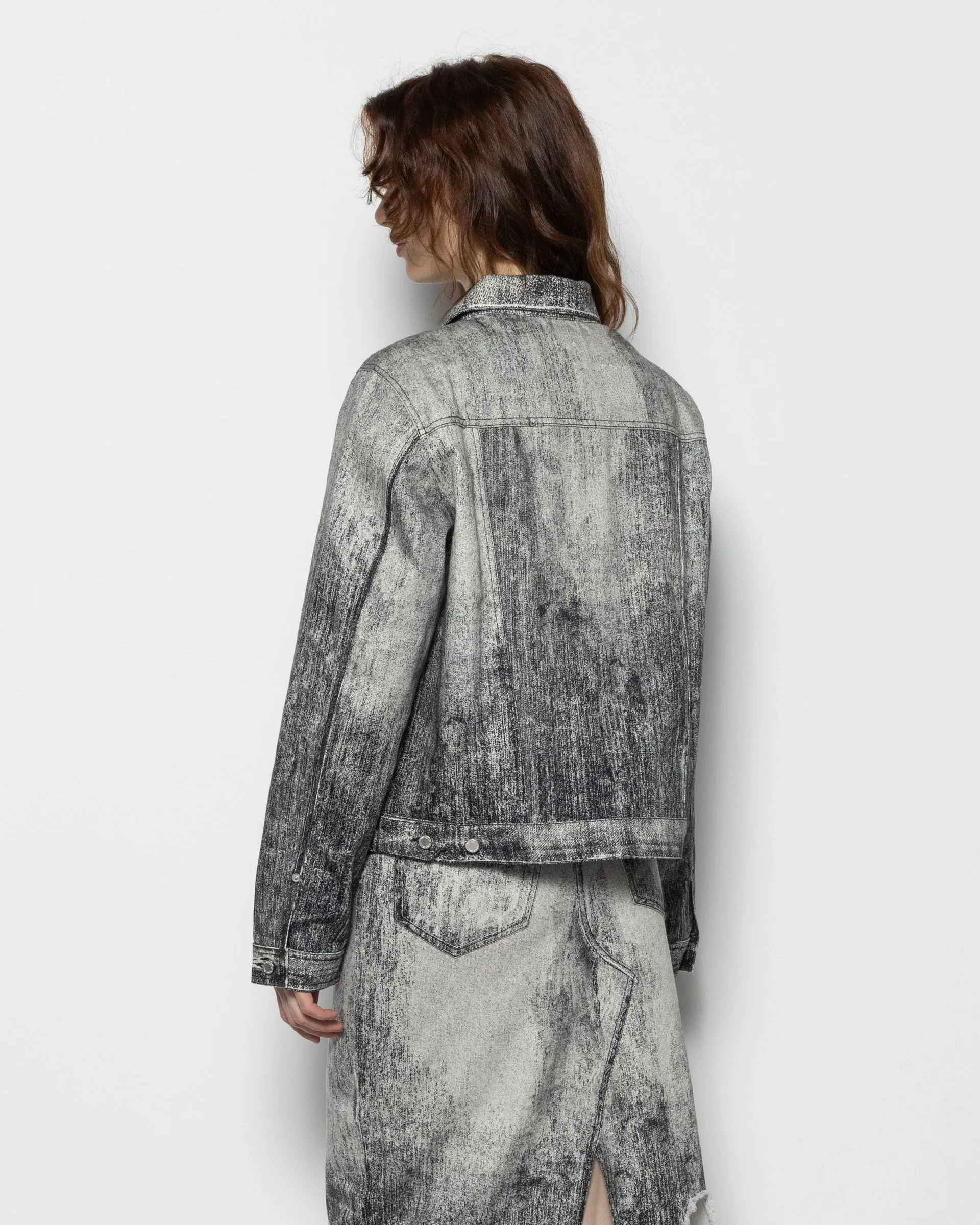 Paint Denim Jacket in Faded Black