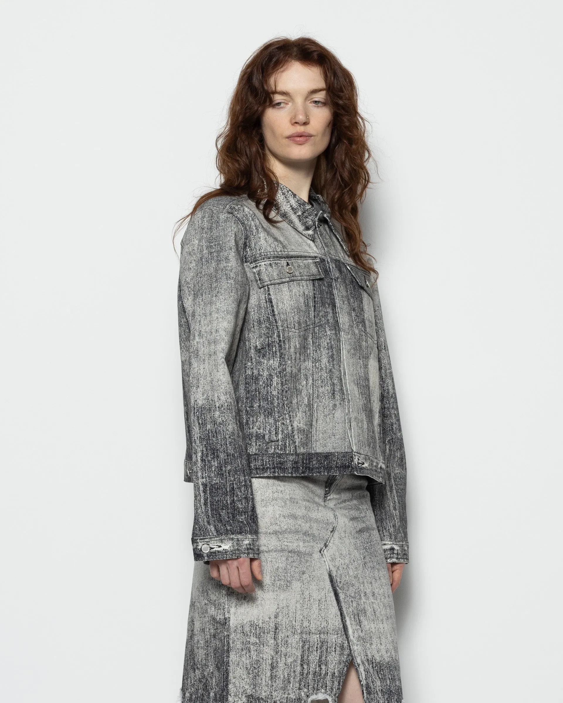 Paint Denim Jacket in Faded Black