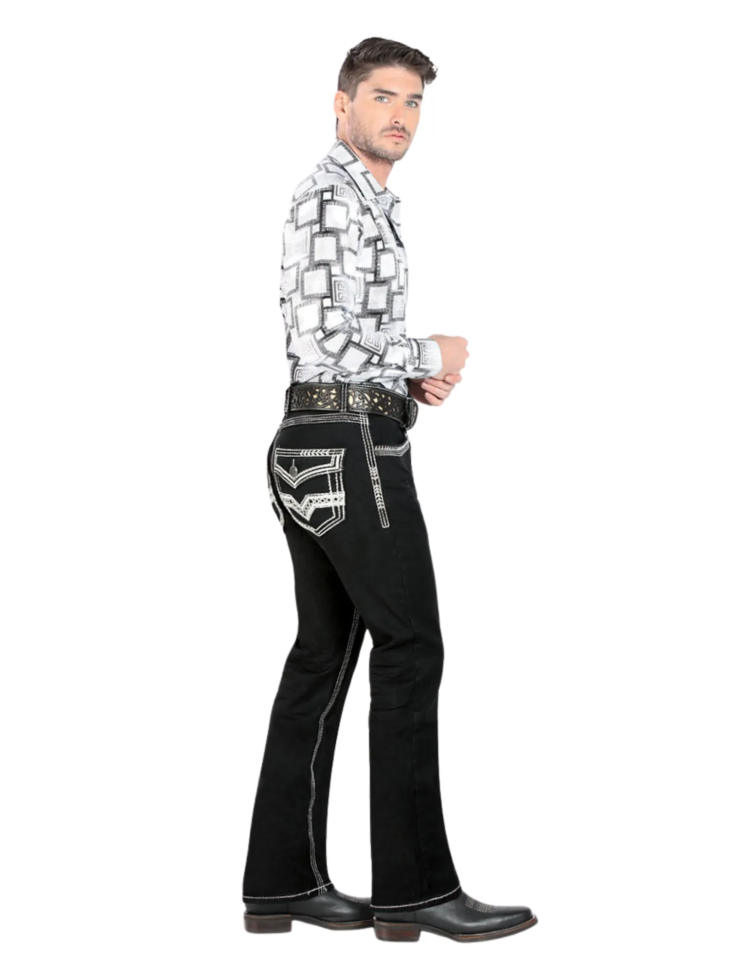 Pantalon Vaquero de Mezclilla Stretch Boot Cut para Hombre 'Lamasini' - ID: 1851
