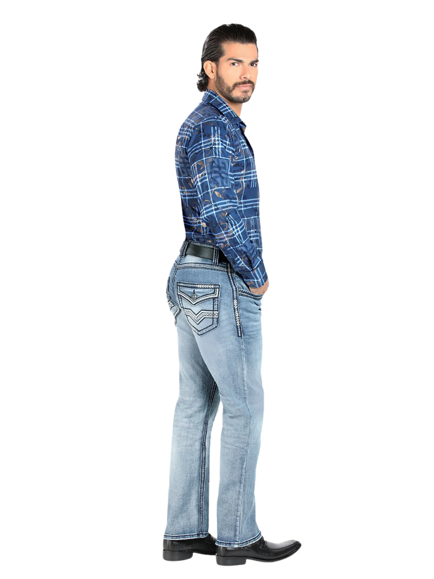 Pantalon Vaquero de Mezclilla Stretch Boot Cut para Hombre 'Lamasini' - ID: 1851