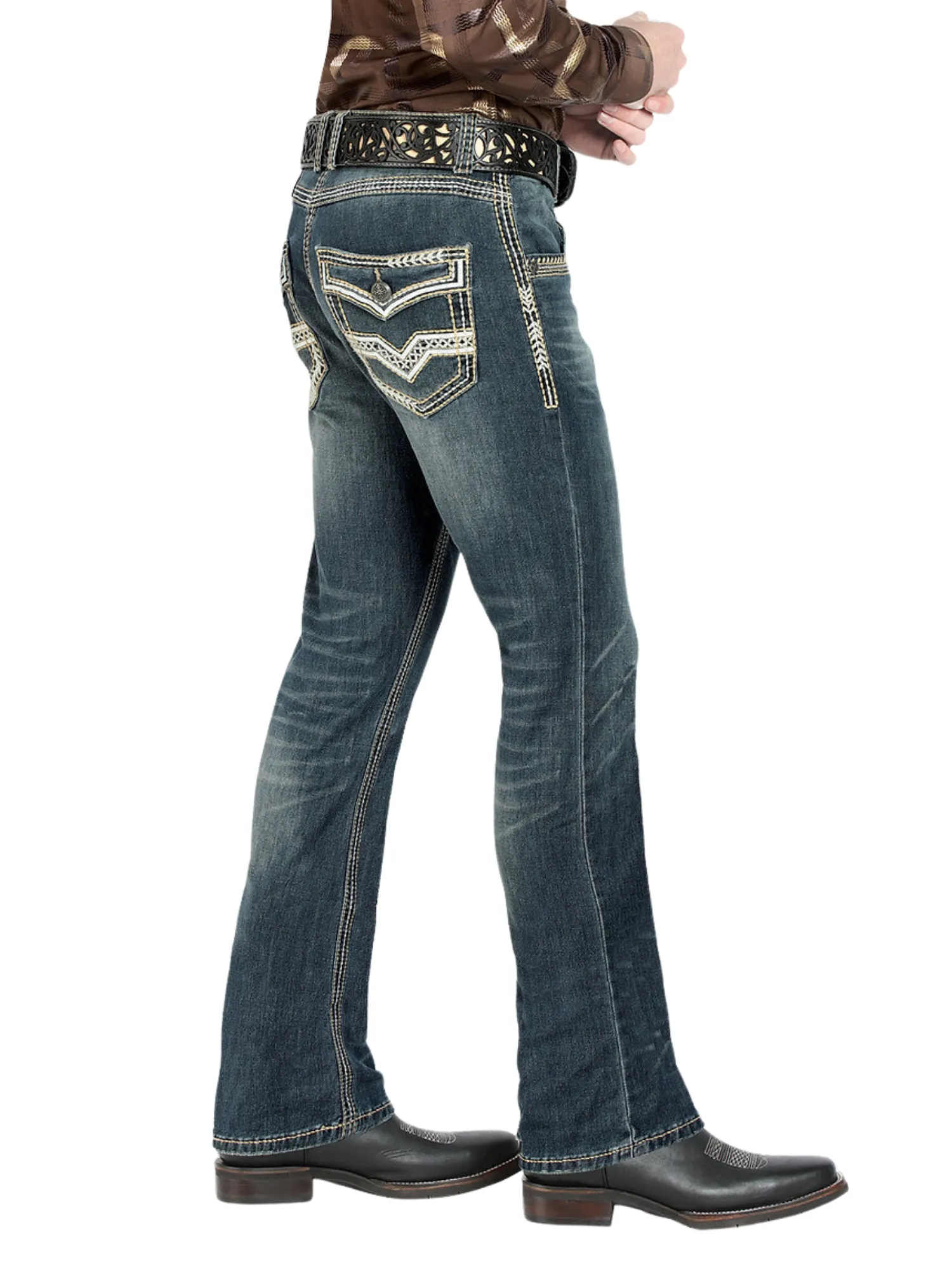 Pantalon Vaquero de Mezclilla Stretch Boot Cut para Hombre 'Lamasini' - ID: 1851