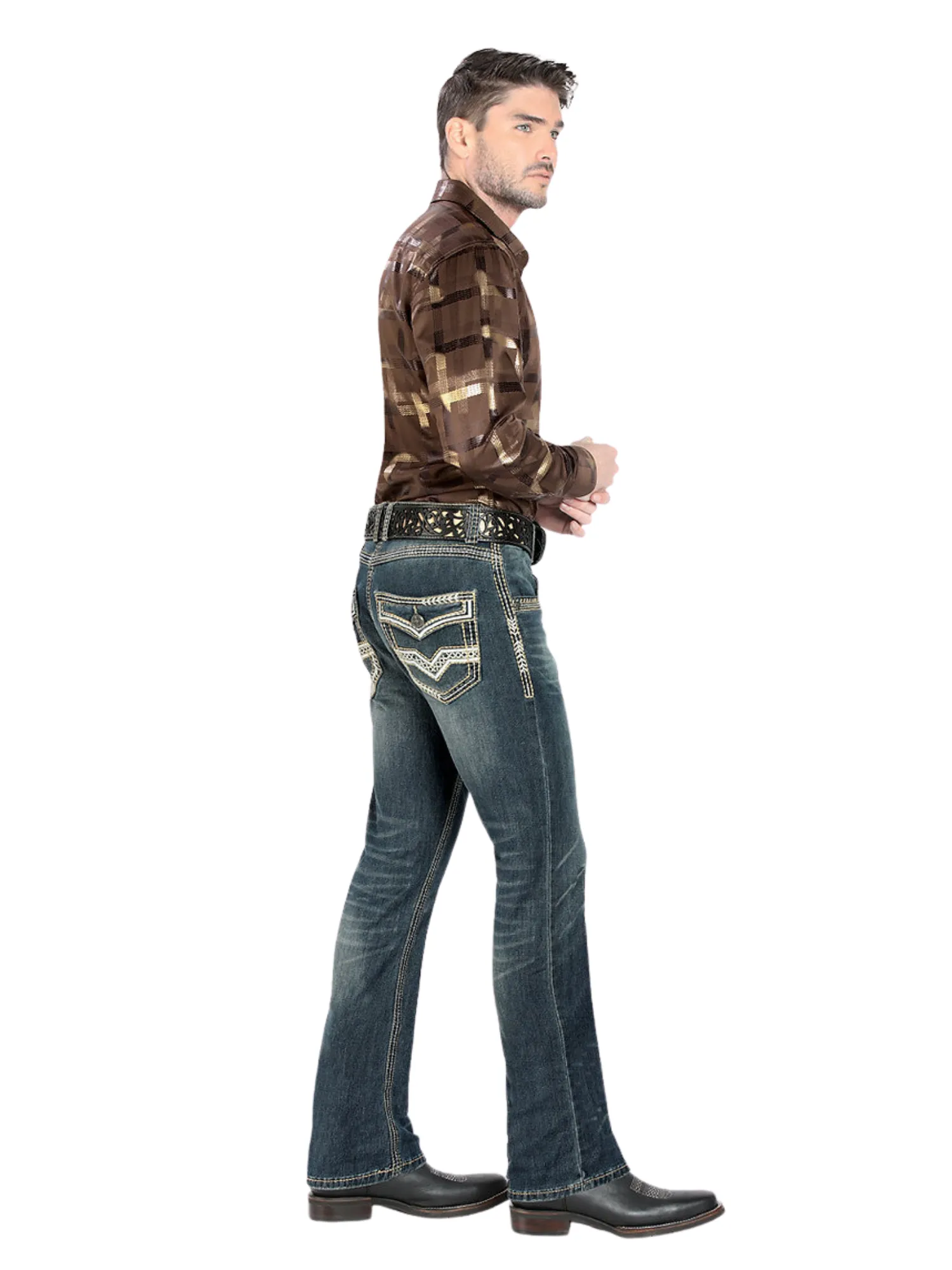 Pantalon Vaquero de Mezclilla Stretch Boot Cut para Hombre 'Lamasini' - ID: 1851