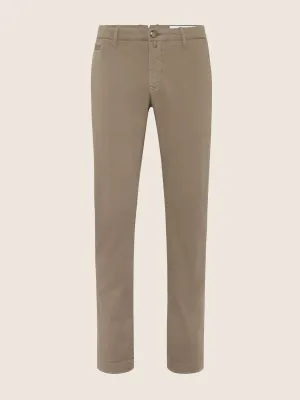 Pantalone chino slim Bobby in gabardina stretch khaki