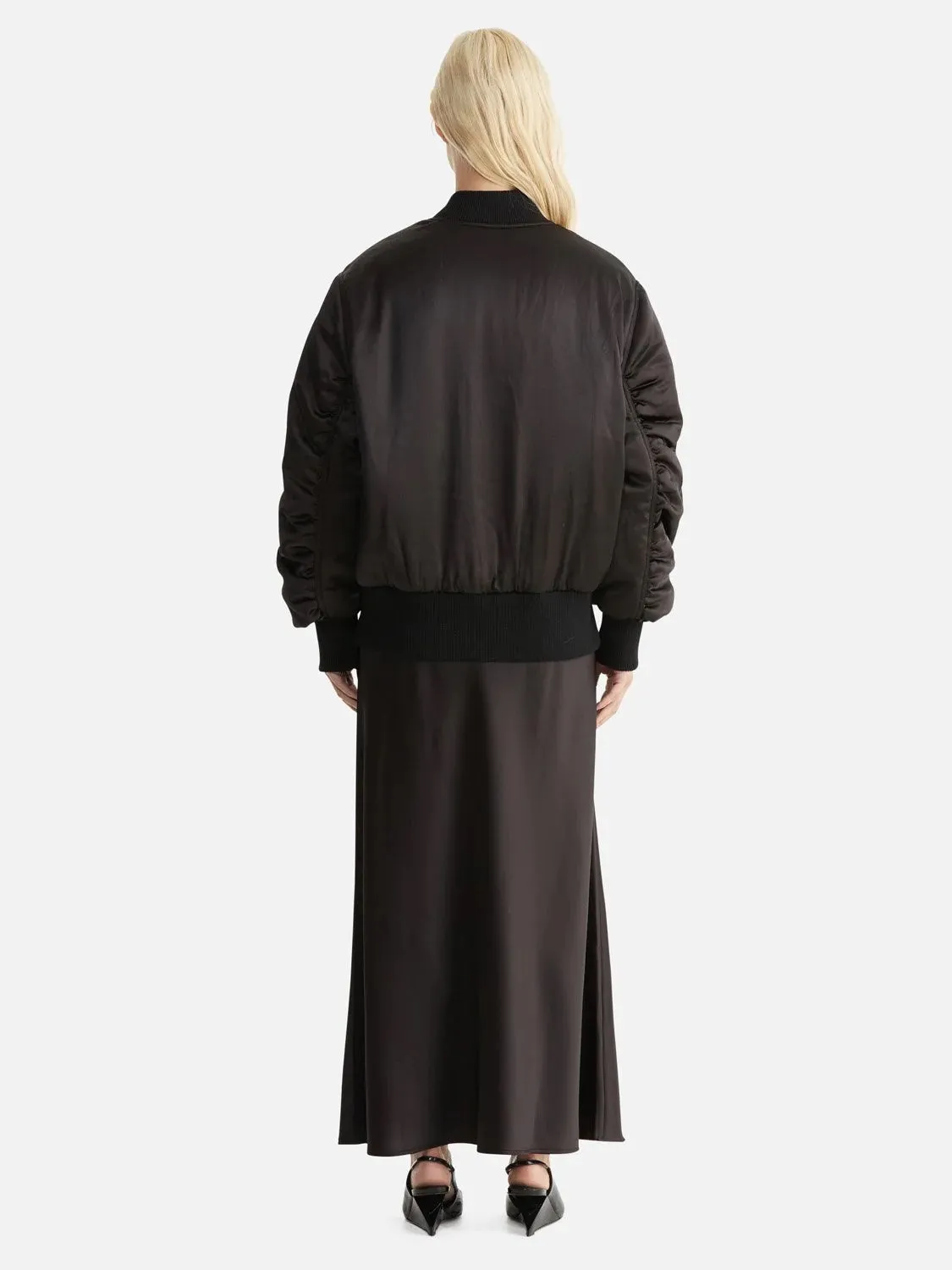 Penny Satin Bomber BLACK