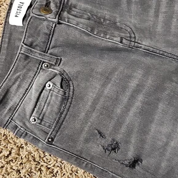 Pistola Distressed Skinny Gray Jeans 26 Denim Pants Stretch