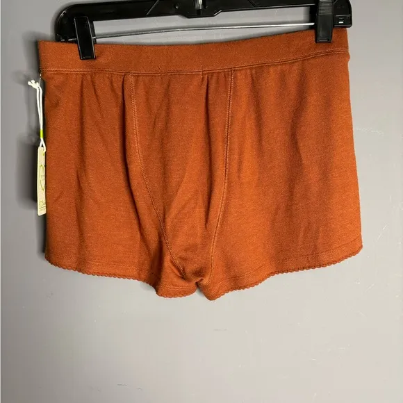 PJ Salvage Brown Mid Rise Lounge Pull On Shorts Size Medium