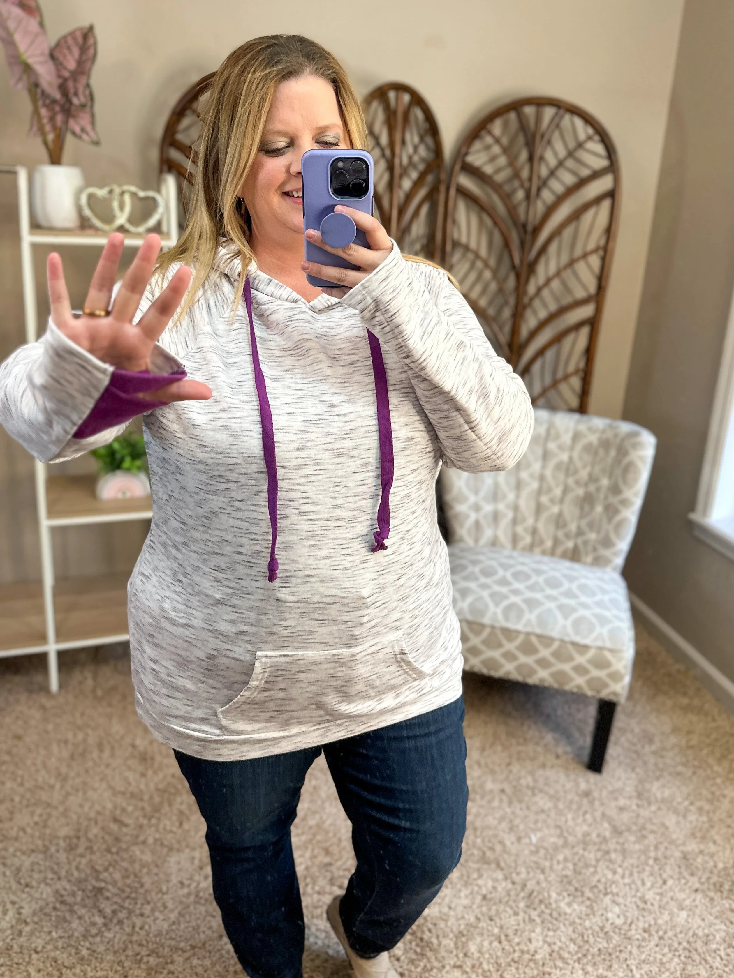 Plum Perfect Pullover Hoodie w/Thumbholes