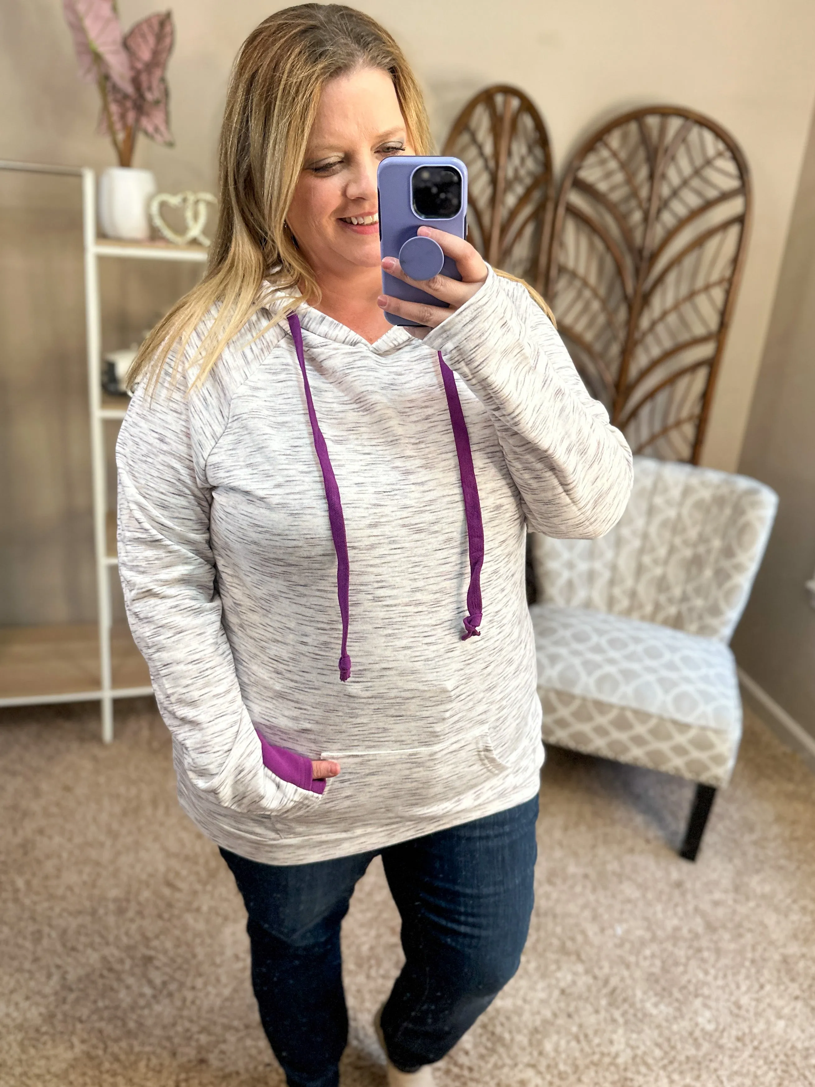 Plum Perfect Pullover Hoodie w/Thumbholes