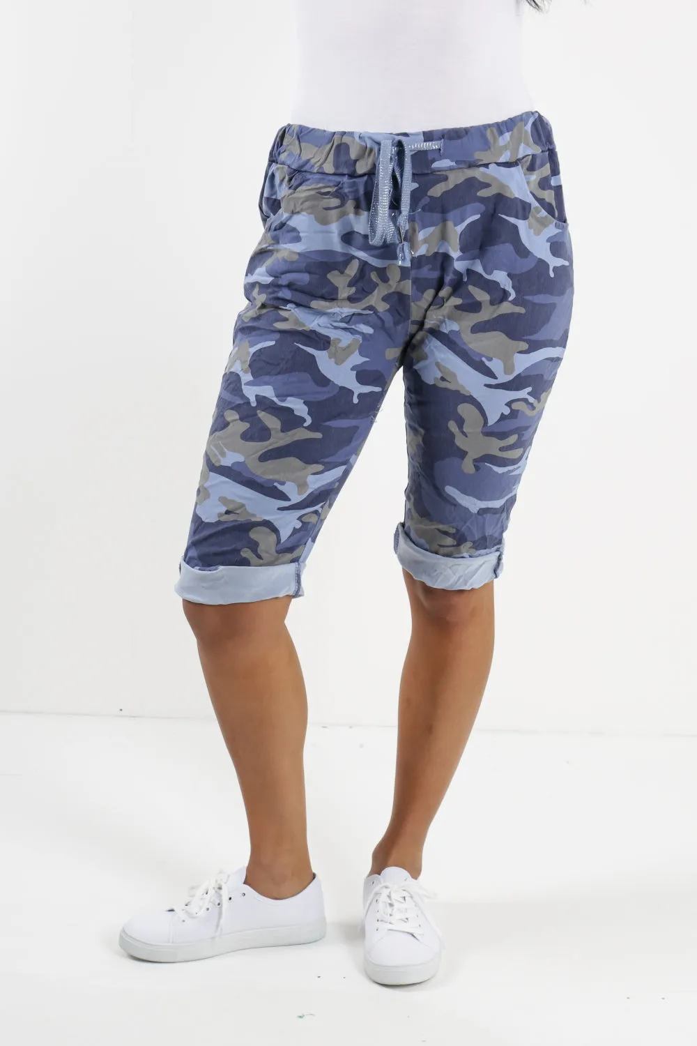 Plus Size Italian Camouflage Magic Chino Shorts