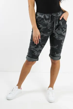 Plus Size Italian Camouflage Magic Chino Shorts