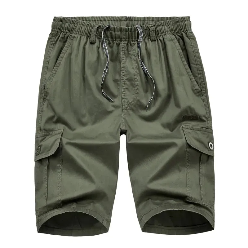 Plus Size Multi-pocket Elastic Casual Shorts