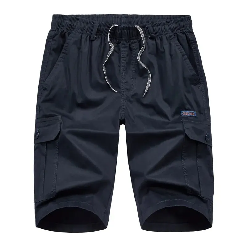 Plus Size Multi-pocket Elastic Casual Shorts