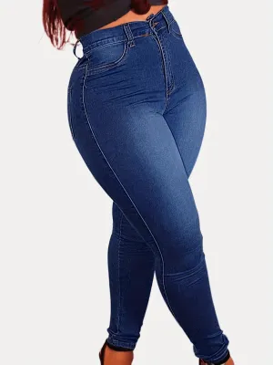 Plus Size Stretch-Jeans in Dunkelblau - Mia
