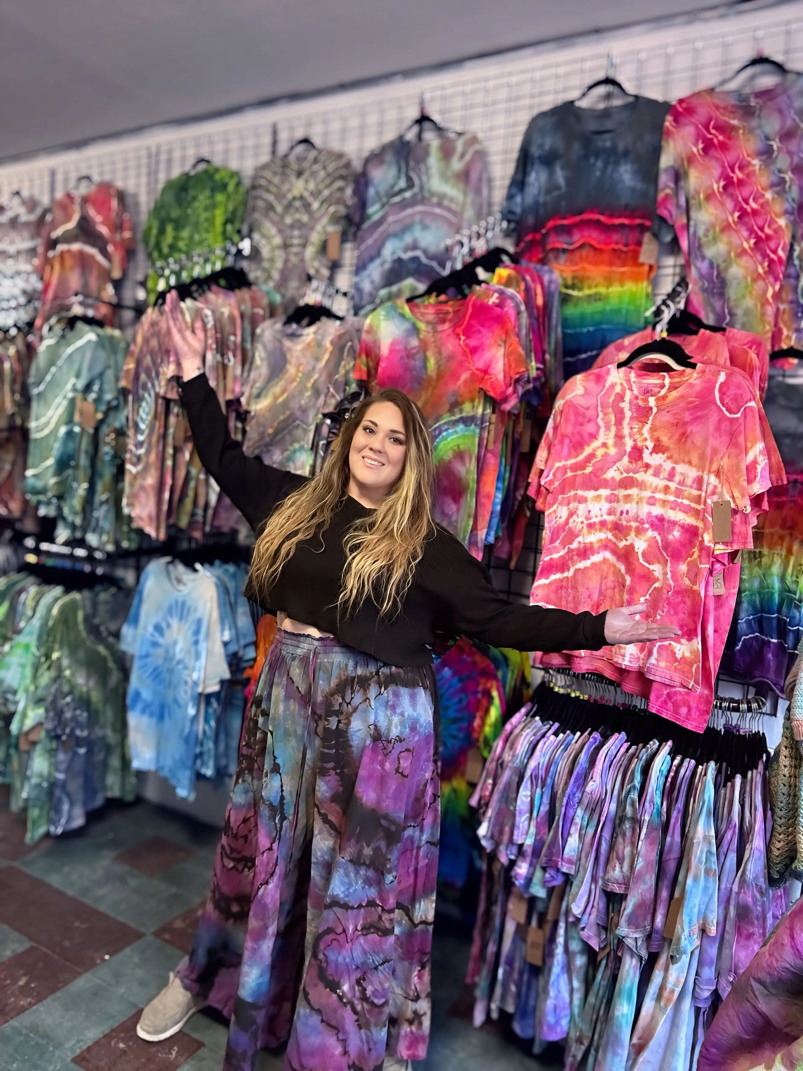 Preorder for flowy Reversed Tie Dye Pants with pockets