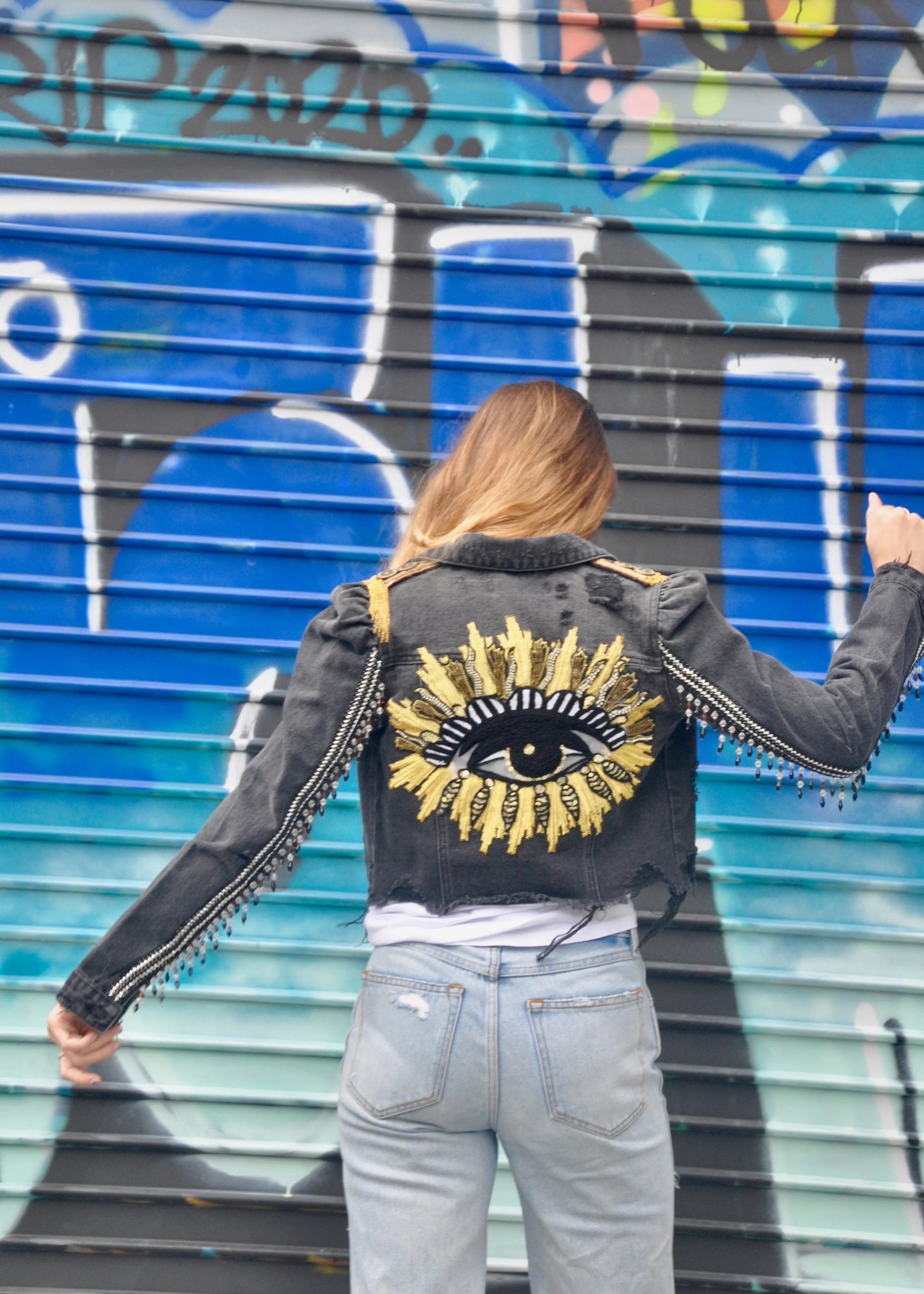 Protected Evil Eye Denim Jacket