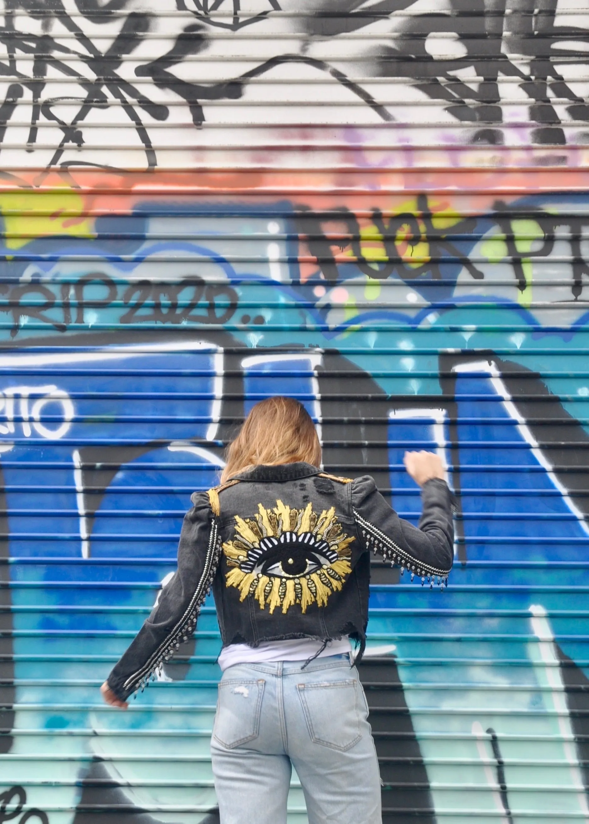 Protected Evil Eye Denim Jacket