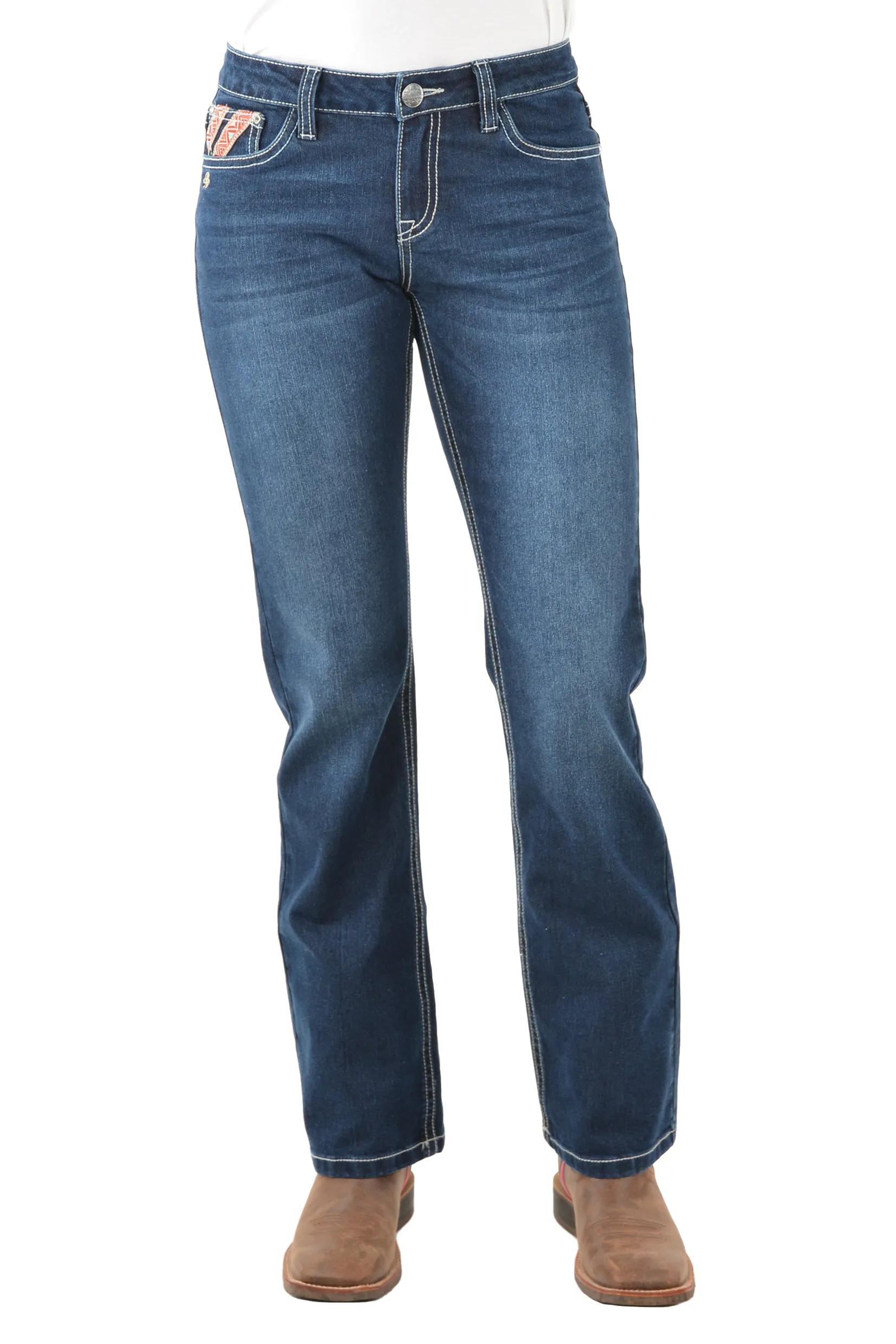 Pure Western Aztec Boot Cut Ladies Jean Darkest Night