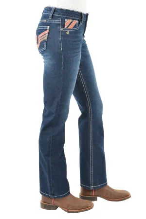 Pure Western Aztec Boot Cut Ladies Jean Darkest Night
