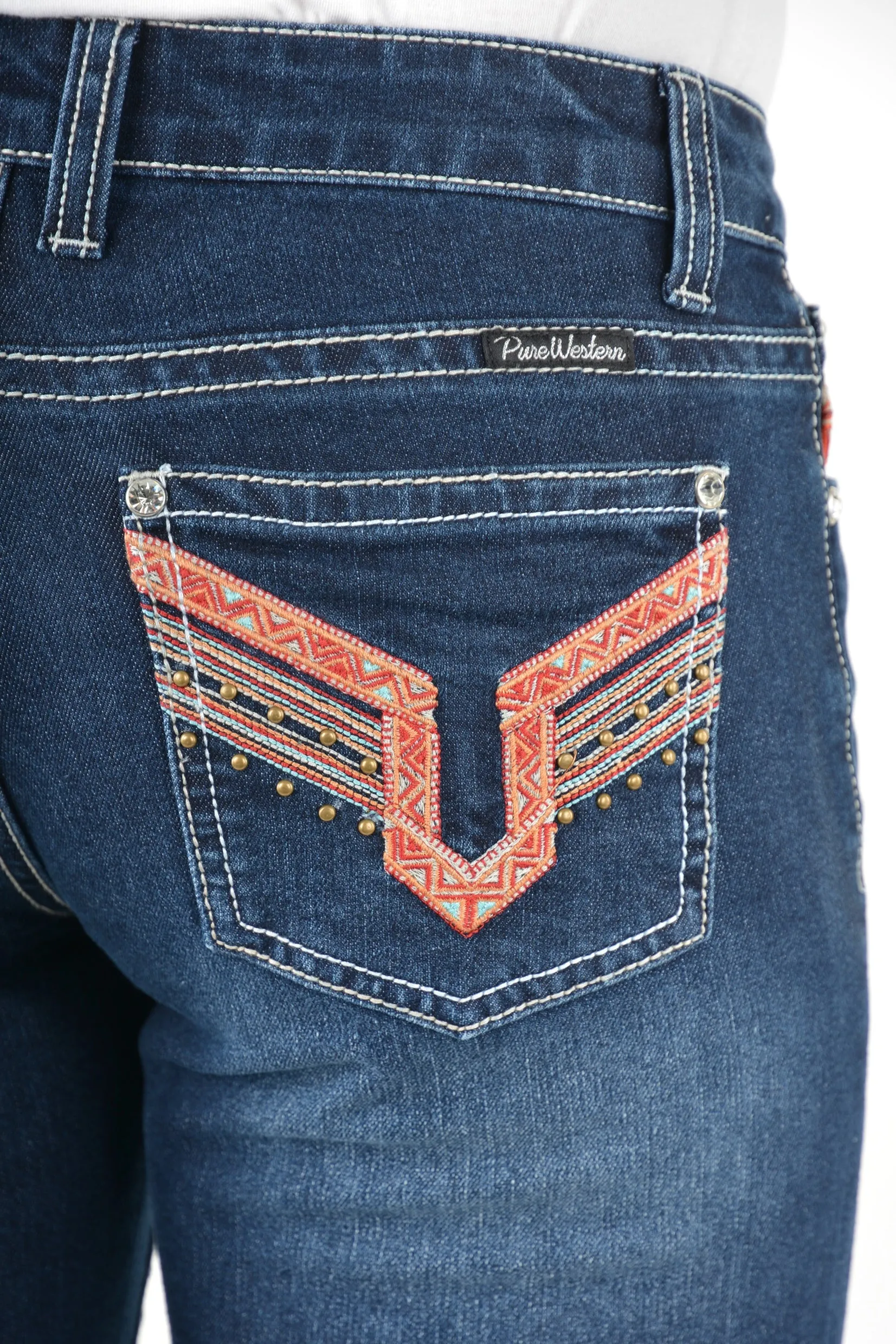 Pure Western Aztec Boot Cut Ladies Jean Darkest Night