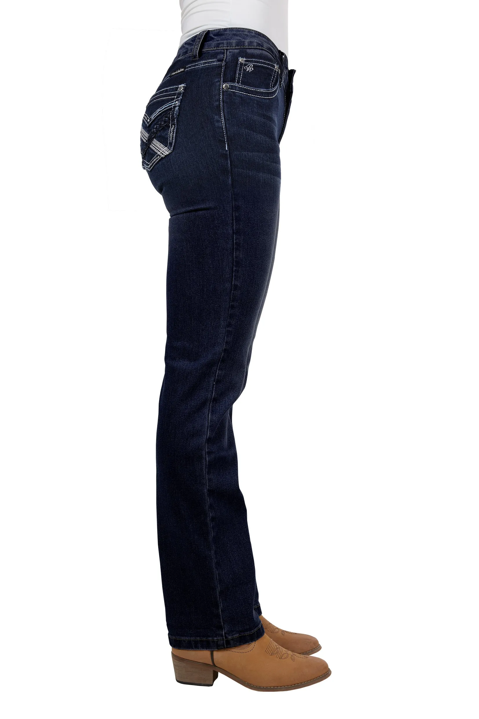 Pure Western Ladies Kim Hi Rise Boot Cut Jean Midnight
