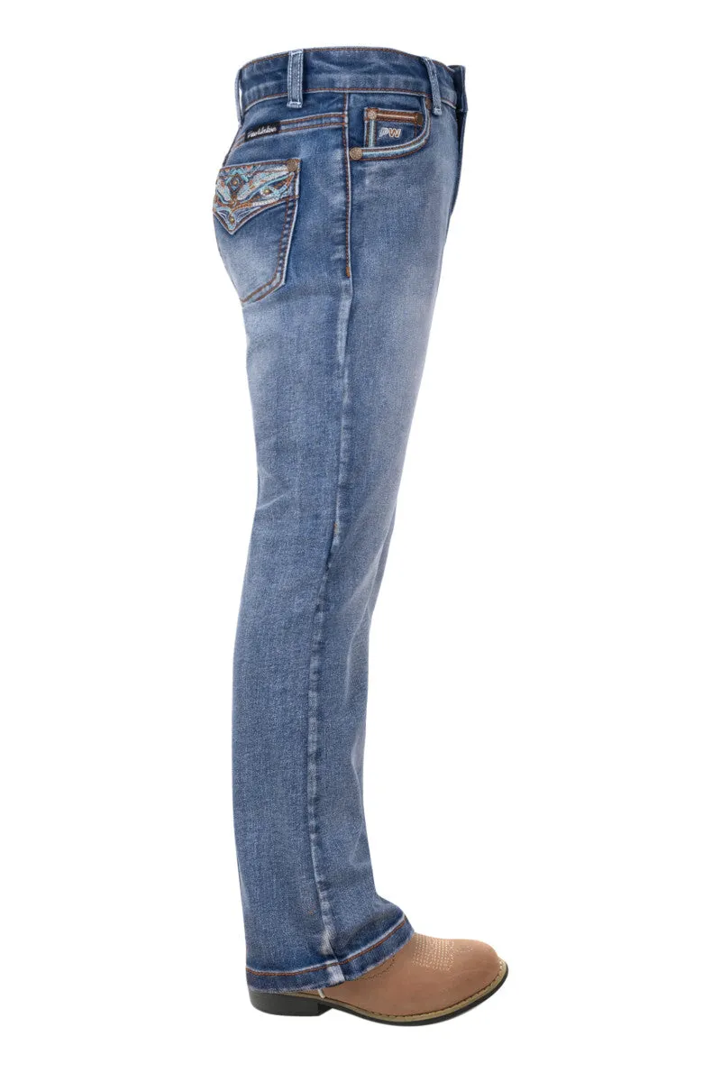 Pure Western Nina Girls Boot Cut Jeans Moonshine