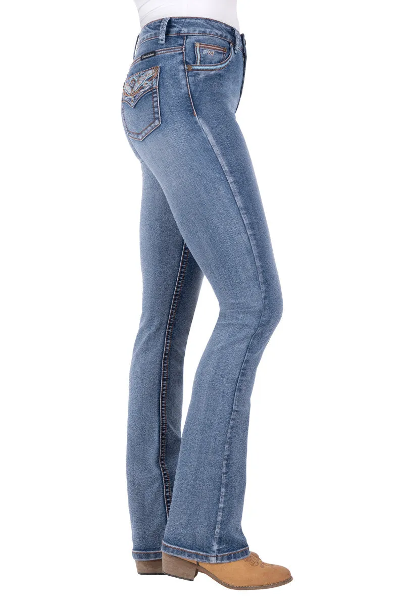 Pure Western Nina Hi Rise Boot Cut Ladies Jean Moonshine