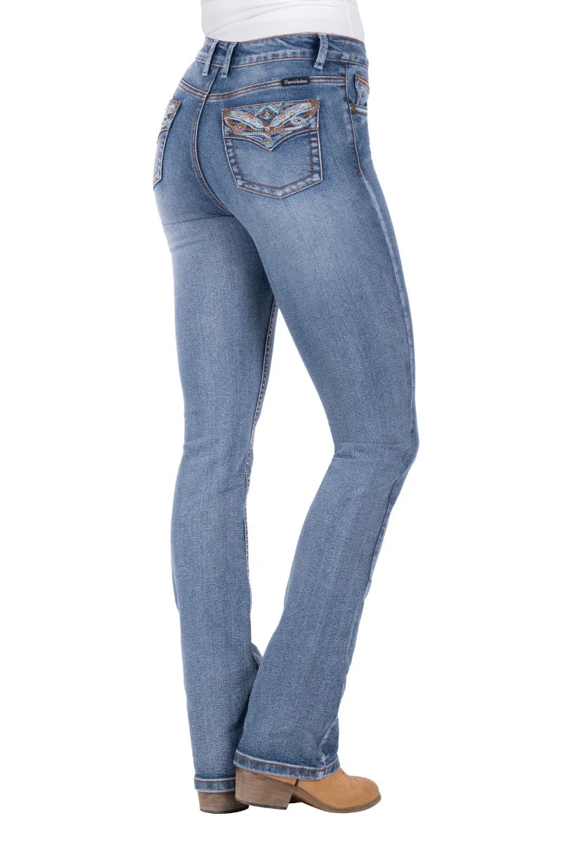 Pure Western Nina Hi Rise Boot Cut Ladies Jean Moonshine