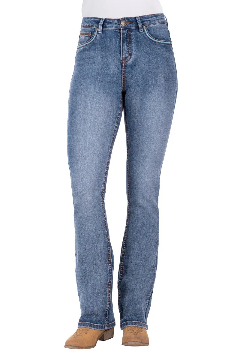 Pure Western Nina Hi Rise Boot Cut Ladies Jean Moonshine