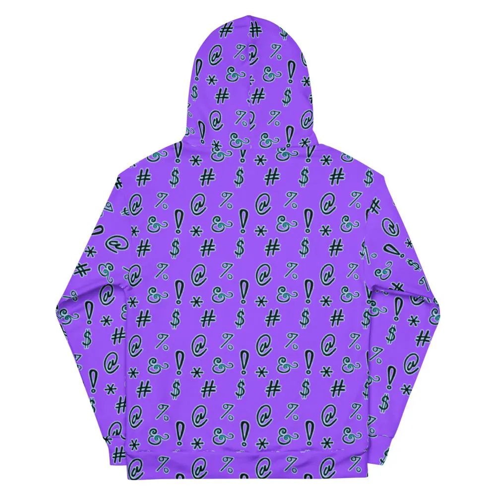 Purple Plumskum Profanity Product | All Over Print Grawlix Pull Over Hoodie