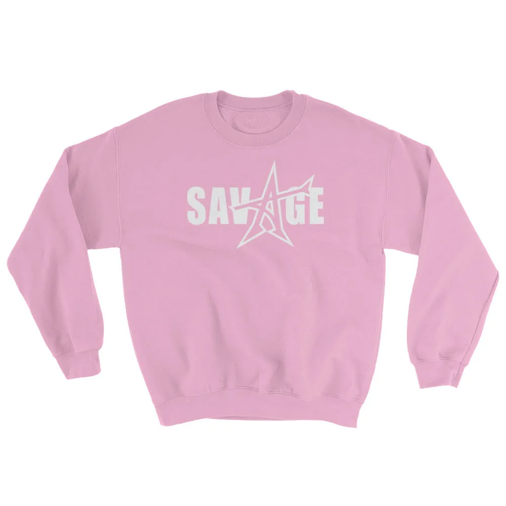 "SAVAGE" Sweatshirt Light Pink (white print)
