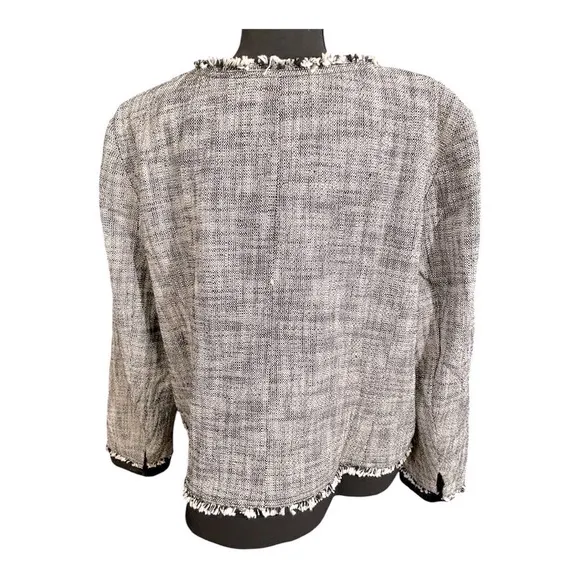 Rachel Roy Collection January Black &amp; Ivory Tweed Blazer Jacket NWT