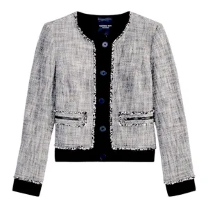 Rachel Roy Collection January Black &amp; Ivory Tweed Blazer Jacket NWT