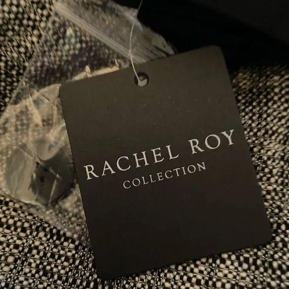 Rachel Roy Collection January Black &amp; Ivory Tweed Blazer Jacket NWT