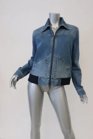 Raey 1970s Denim Bomber Jacket Size UK 10