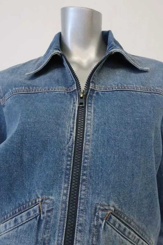 Raey 1970s Denim Bomber Jacket Size UK 10
