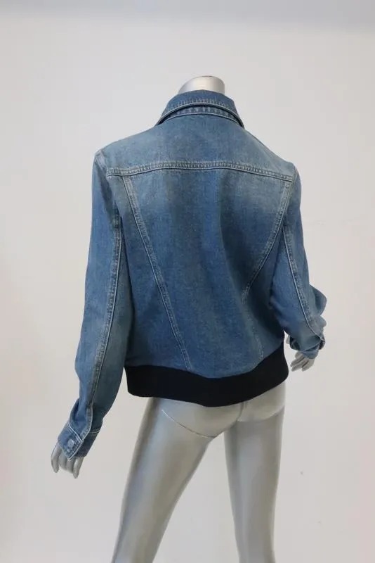 Raey 1970s Denim Bomber Jacket Size UK 10