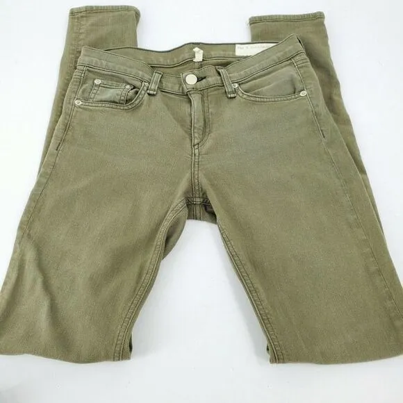 Rag &amp; Bone Skinny Fatigue Olive Soft Stretch Jean