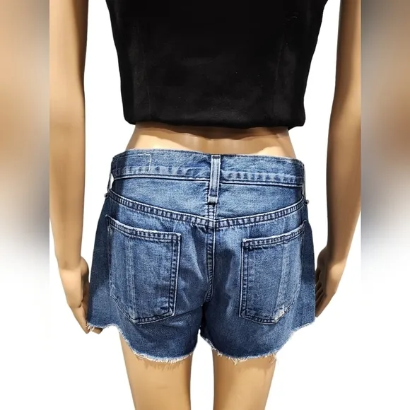 Rag and bone women's blue cotton distressed casual summer shorts Sz 26