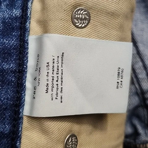 Rag and bone women's blue cotton distressed casual summer shorts Sz 26