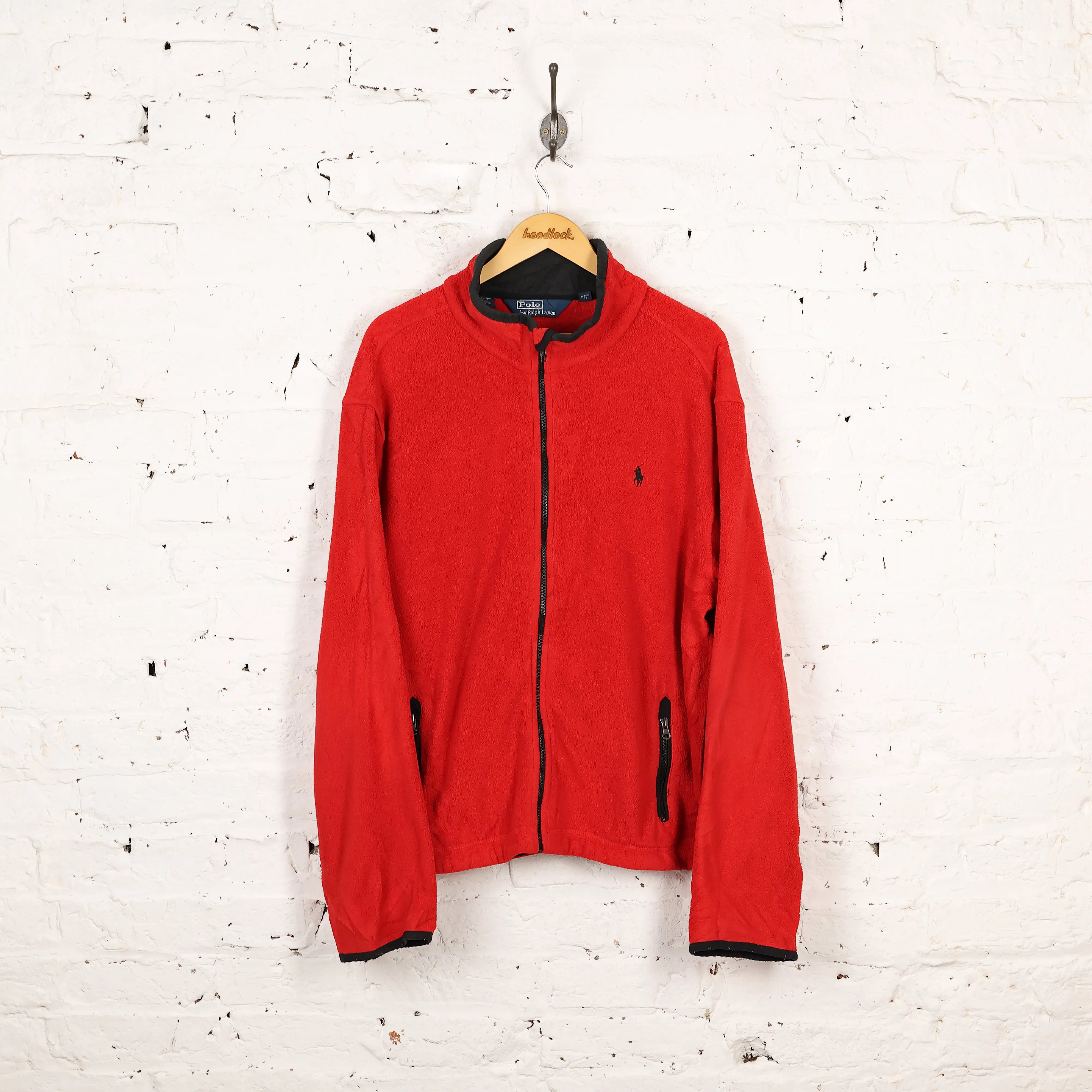 Ralph Lauren Fleece Bomber Jacket - Red - XXL