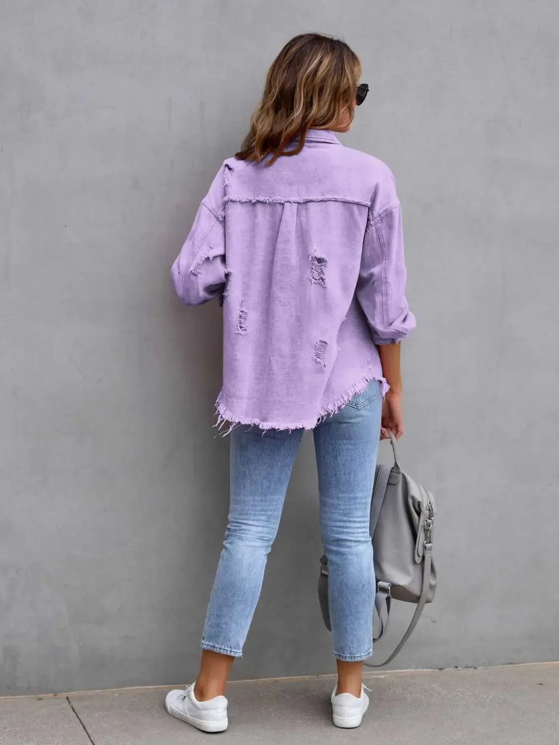 'Raya' Distressed Denim Jacket