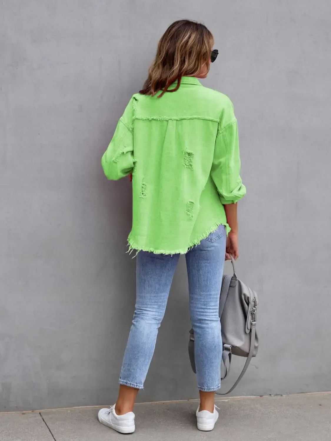 'Raya' Distressed Denim Jacket