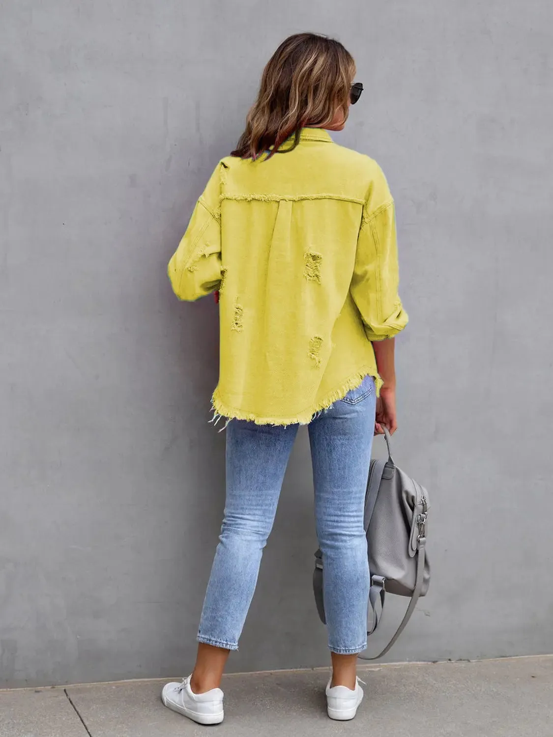 'Raya' Distressed Denim Jacket