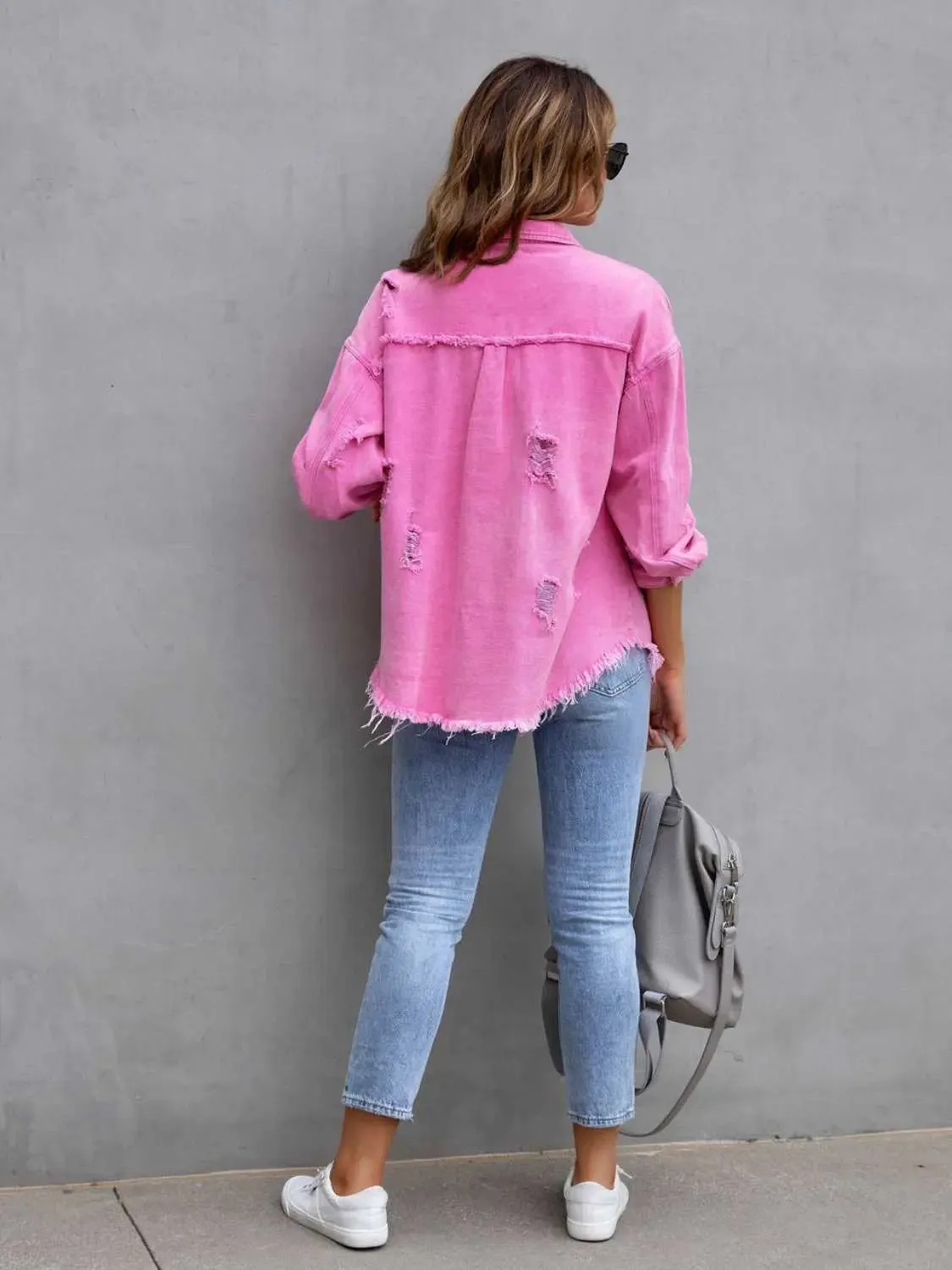 'Raya' Distressed Denim Jacket