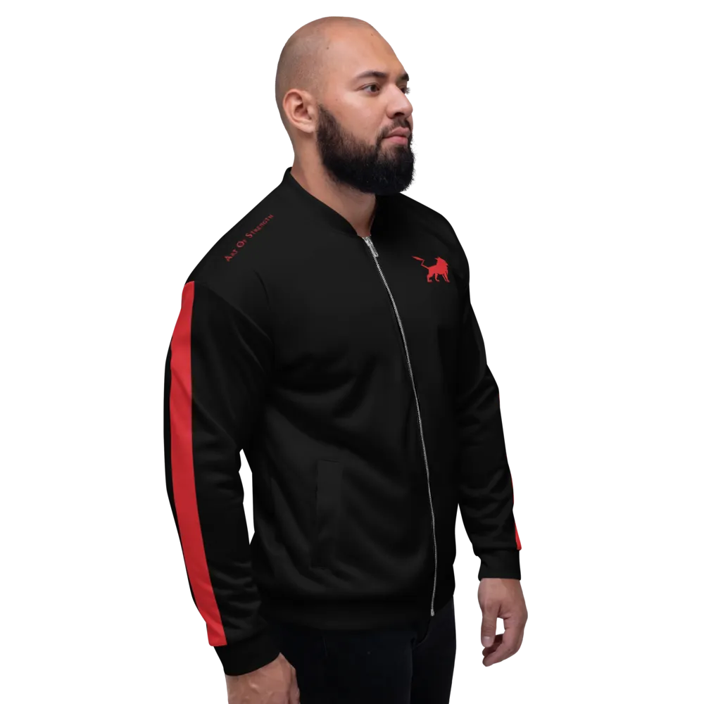 Red Stripe Unisex Bomber Jacket