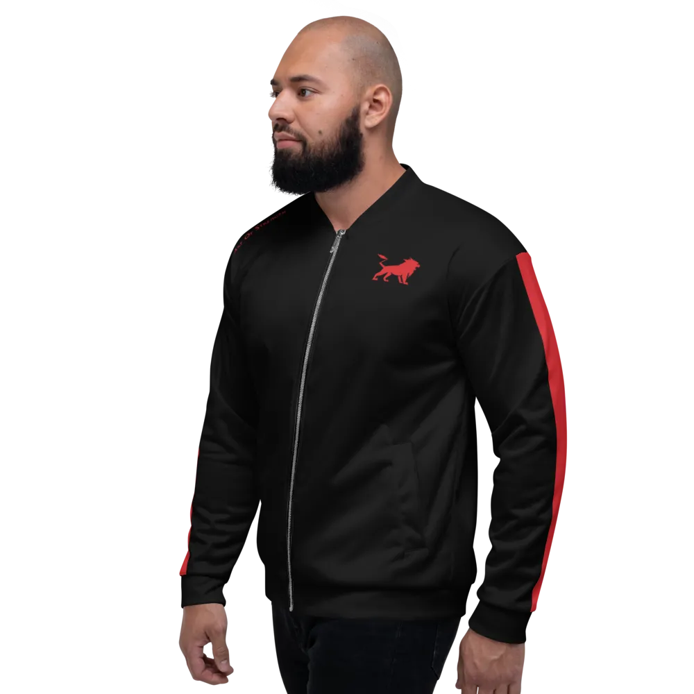 Red Stripe Unisex Bomber Jacket